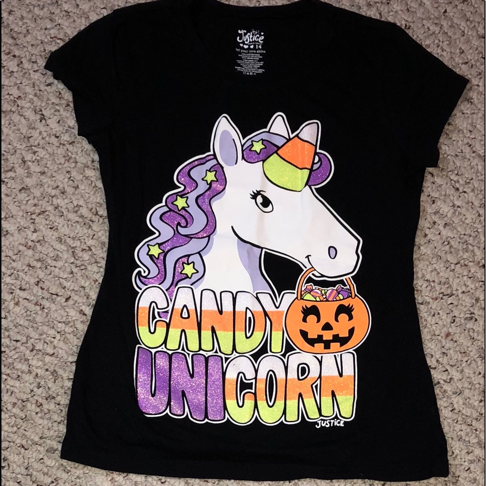 Justice 2-piece set, Unicorn T-shirt and shorts